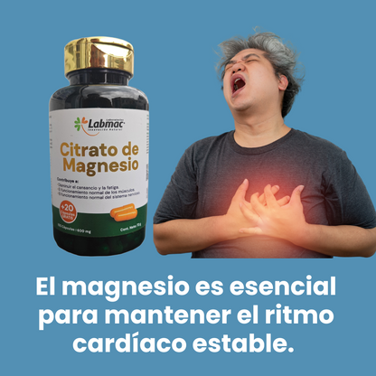 Citrato de magnesio 120 capsulas Ten más energia y ayuda a mejorar tu salud