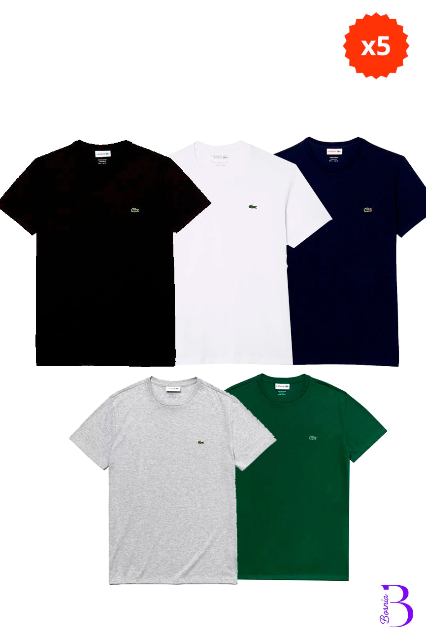 ¡OFERTA! PACK COMPRE 4 LLEVE 5 CAMISETAS LACOSTE